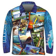 Fraser Island | Send it to K'gari (Fraser Island) Blue Fishing Shirt ★Pre-Order★ Z and TEE 4x4 boy boys camping fishing FRASER ISLAND DESIGNS K'gari men mens Preorder quick dry spo-default spo-disabled sun sun shirt sun shirts sunsafe travel uv