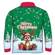 Christmas | Silly Reindeer Ugly Christmas Green Gifts Fishing Shirt ★Pre-Order★ Z and TEE BOYS DESIGNS Christmas Christmas Gift GIRL'S DESIGNS green KIDS MEN'S DESIGNS mens Merry Christmas New Design quick dry red Reindeer Snow flakes SUN SAFE UPF white womens