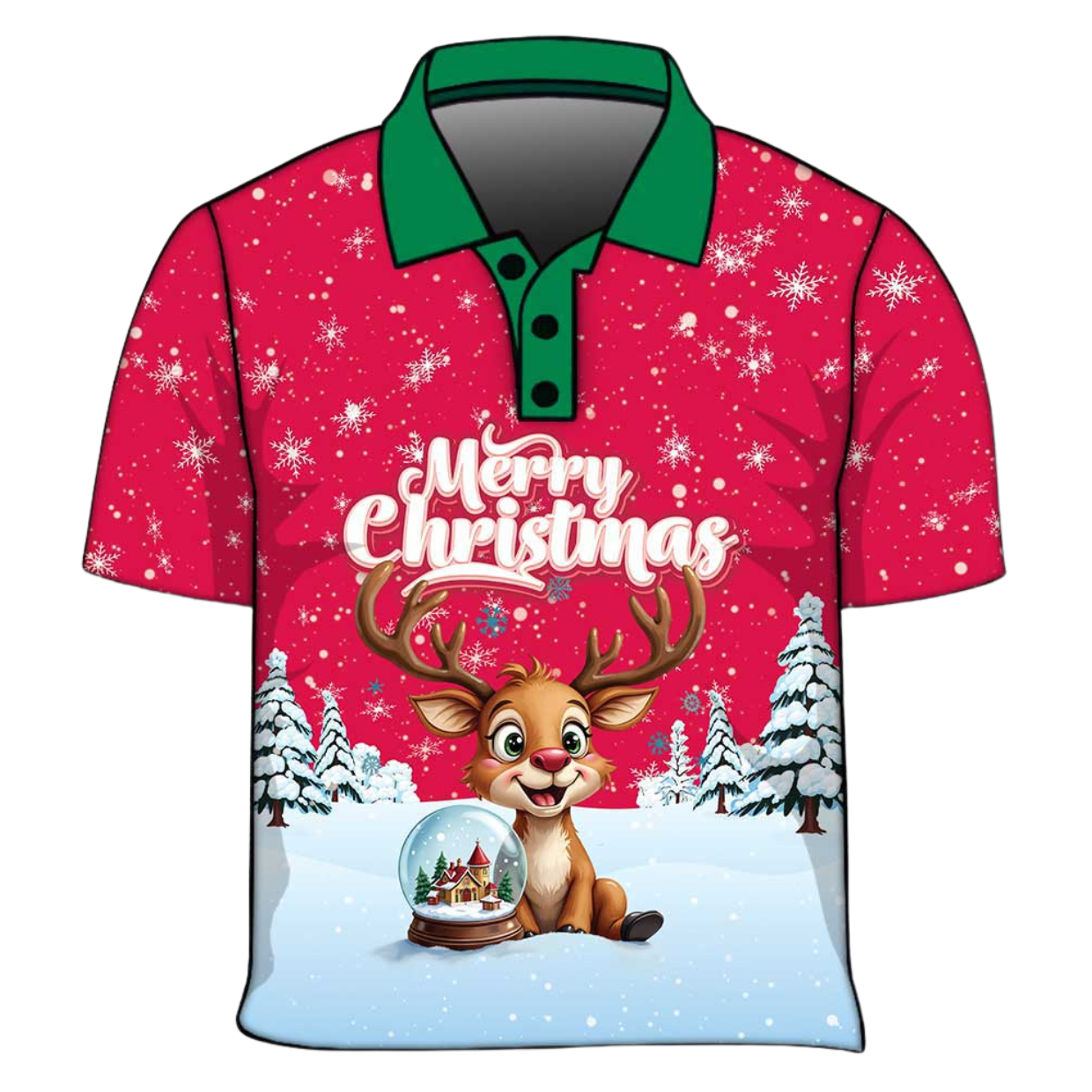 Christmas | Silly Reindeer Ugly Christmas Red Fishing Shirt ★Pre-Order★ Z and TEE BOYS DESIGNS Christmas Christmas Gift GIRL'S DESIGNS green KIDS mens Merry Christmas New Design quick dry red Reindeer Snow flakes SUN SAFE UPF white