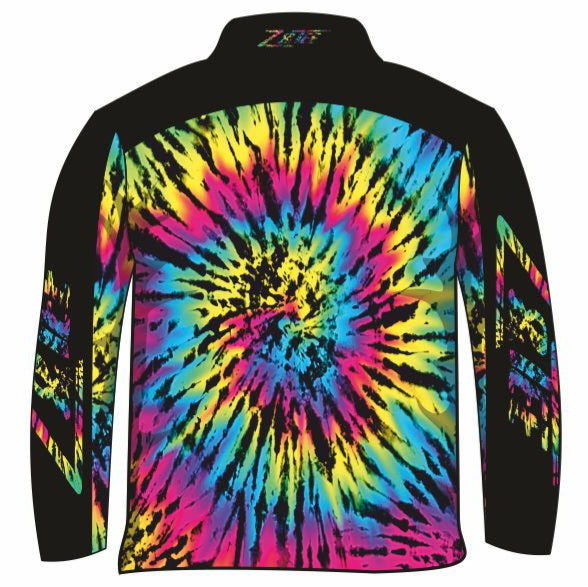 Tie Dye Rainbow Black Short Sleeve Shirt Z and TEE BUY2SHIRTS camping DAD FATHER'S DAY FISHING HIM ALL in stock LJM men mens PATTERN AND PLAIN DESIGNS quick dry spo-default spo-disabled sun sun shirt sun shirts sunsafe SWIMMING uv z&tee