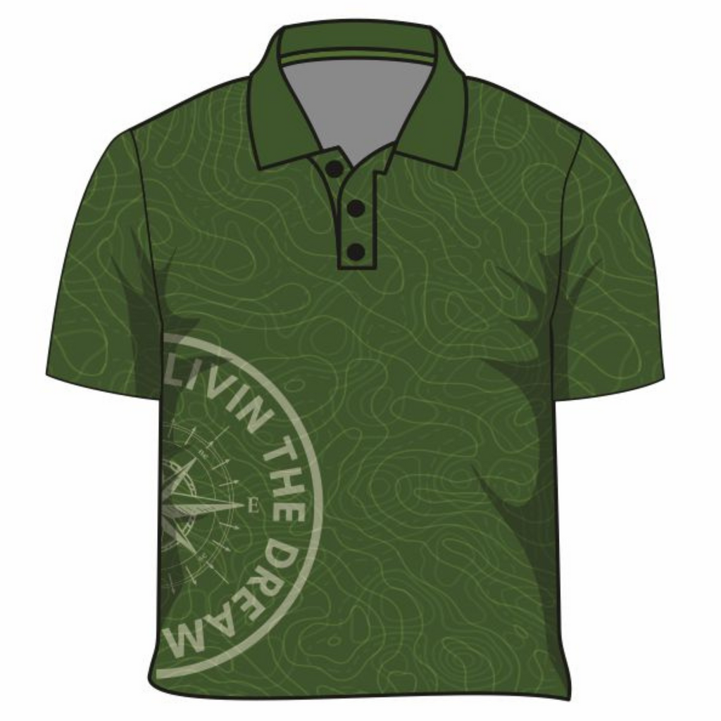 Topography Compass Green Short Sleeve Shirt Z and TEE camping DAD FATHER'S DAY FISHING HIM ALL in stock LJM men mens quick dry spo-default spo-disabled sun sun shirt sun shirts sunsafe SWIMMING uv z&tee