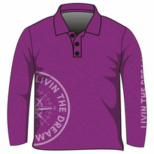 Compass | Topography Purple Fishing Shirt ★Pre-Order★ Z and TEE Compass GIRLS DESIGNS Living the Dream purple quick dry SUN SAFE Topography UPF WOMEN'S DESIGNS womens