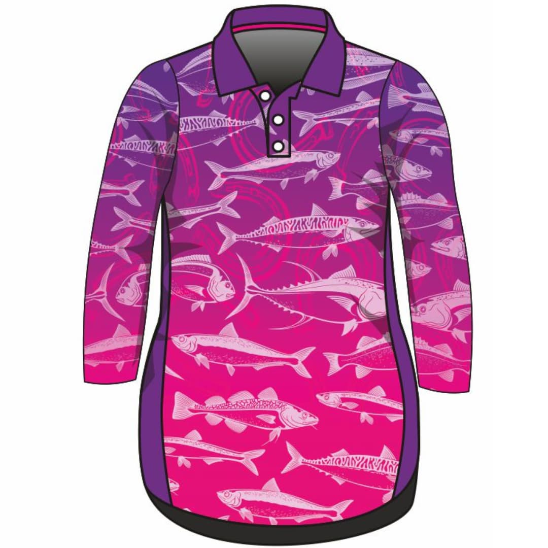 Fish Pattern Clothes Fishing | Lucky Pattern Purple Pink Lifestyle Fishing Dress ★Pre-Order ...