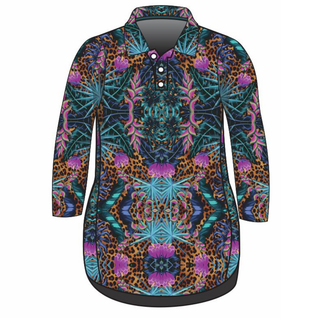 Tropical | Wild Side Long Sleeve Lifestyle Dress Z and TEE girls in stock MANDALA WOMEN'S DESIGNS womens