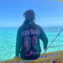 Stay Salty | Black Mermaid Fishing Shirt ★Pre-Order★ Z and TEE black cruise GIRL'S DESIGNS KIDS matching dress mermaids purple quick dry Stay Salty SUN SAFE tropical UPF WOMEN'S DESIGNS womens