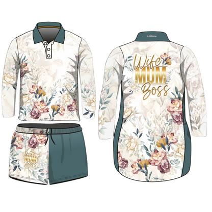 Womens | Wife Mum Boss Marble Floral Lifestyle Fishing Dress ★Pre-Order★