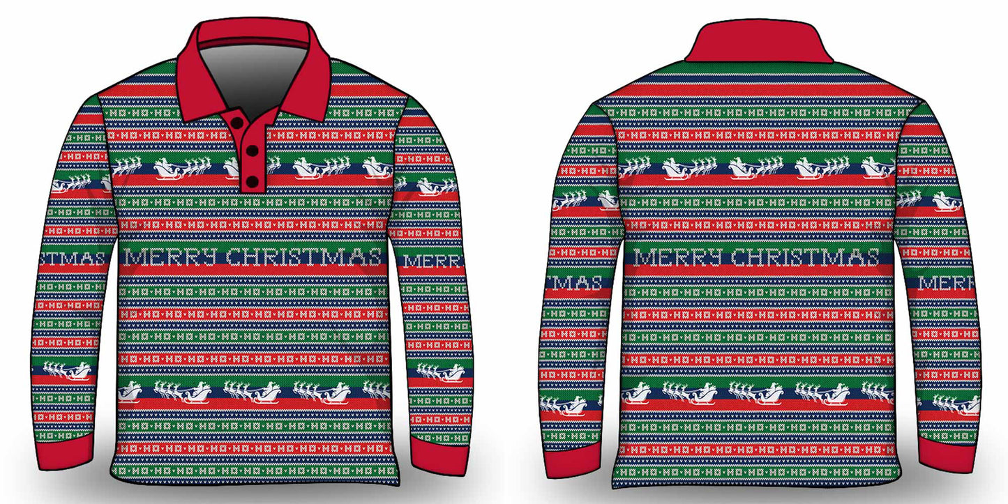 Christmas | HO HO HO Merry Christmas Fishing Shirt - Arrives before Christmas