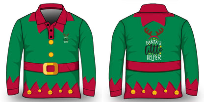 Christmas | Santas Little Helper Green Fishing Shirt - Arrives before Christmas