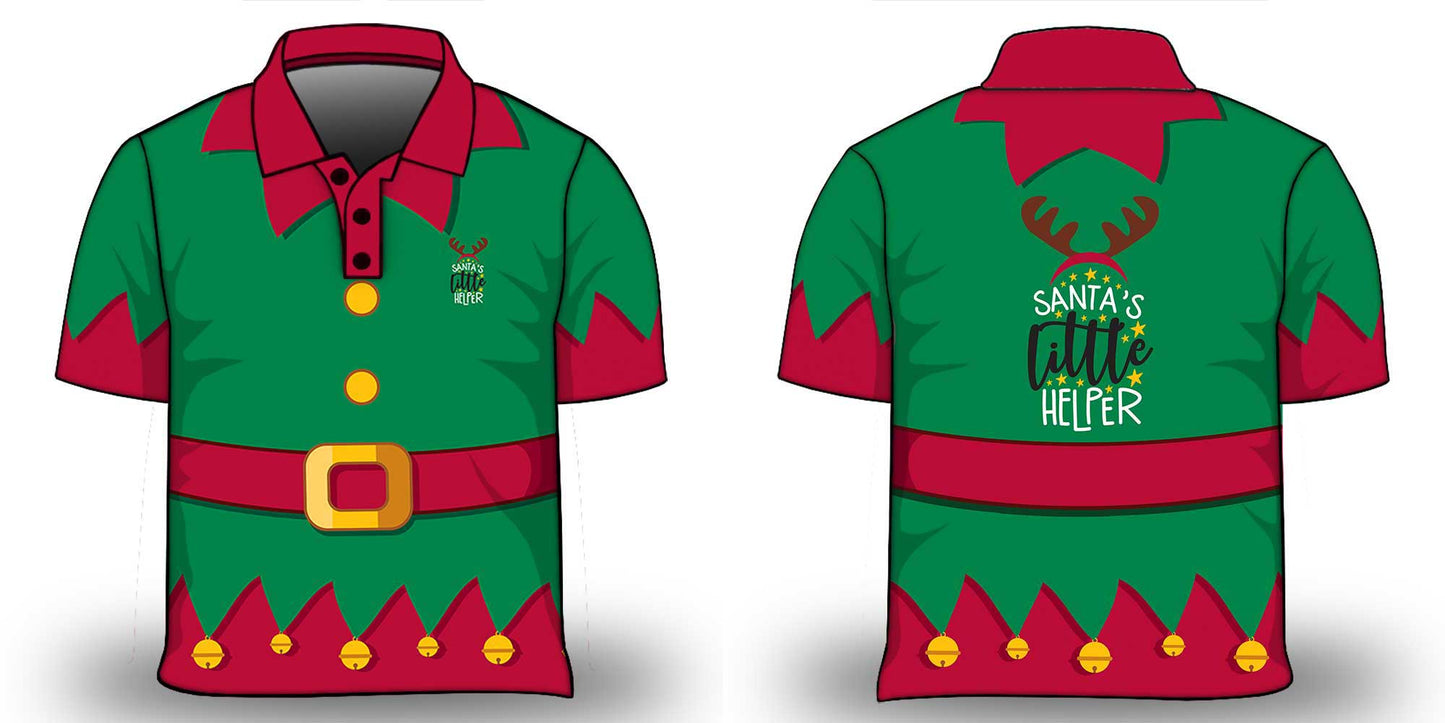 Christmas | Santas Little Helper Green Fishing Shirt - Arrives before Christmas