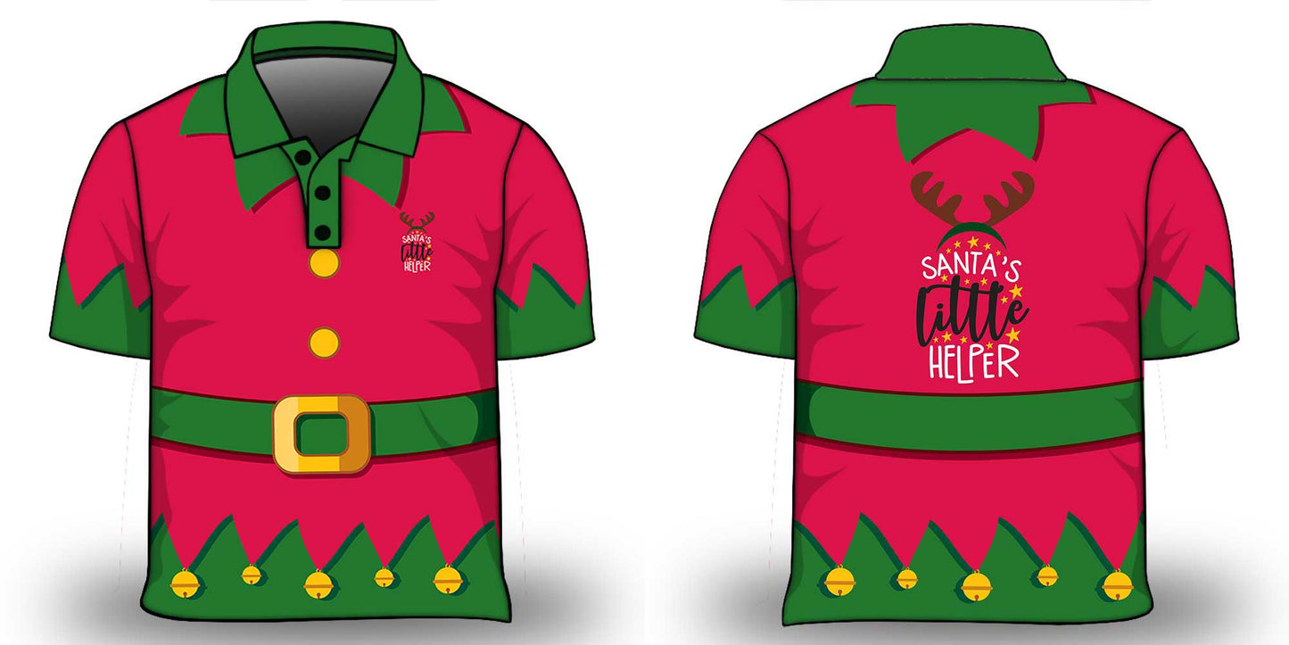 Christmas | Santas Little Helper Red Fishing Shirt - Arrives before Christmas