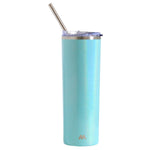 SKNY Aqua Mist Slim Vacuum Insulated Skinny Tumbler - 590ml (20oz) Aqua Mist (Glitter) Z and TEE