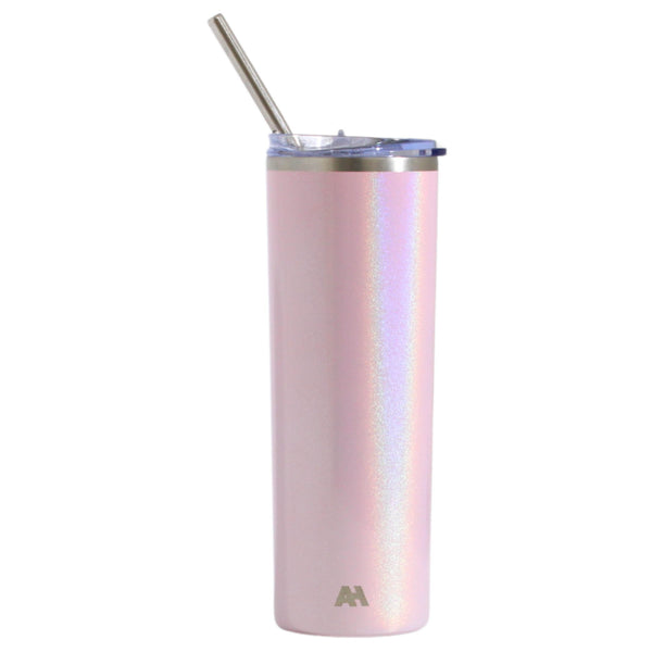 SKNY Blush Pink Slim Vacuum Insulated Skinny Tumbler - 590ml (20oz) Blush Pink (Glitter) Z and TEE