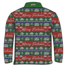 Christmas | Merry Fishmas Ugly Fishing Shirt ★Pre-Order★ Z and TEE Aussie Australian CAMPING AND CARAVAN DESIGNS CHRISTMAS Christmas design Christmas Gift FISH green hook Matching Singlet Merry Christmas Merry Fishmas quick dry red SUN SAFE Ugly Christmas sweater UPF