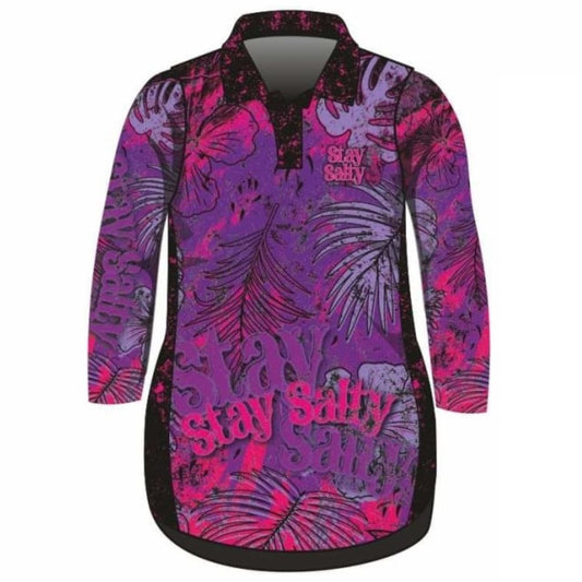 Stay Salty | Purple Pink Mermaid Lifestyle Fishing Dress ★Pre-Order★ Z and TEE Beach Dress Complete the Set Floral GIRL'S DESIGNS Matching Hat Matching Shirt Matching shorts mermaids pink POCKETS purple quick dry Shirt Set Stay Salty SUN SAFE Tropical UPF WOMEN'S DESIGNS