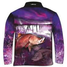Fishing | Barramundi Tinaroo Barra Purple Fishing Shirt ★Pre-Order★ Z and TEE barramundi FISH DESIGNS GIRLS DESIGNS pink purple quick dry SUN SAFE UPF WOMEN'S DESIGNS womens
