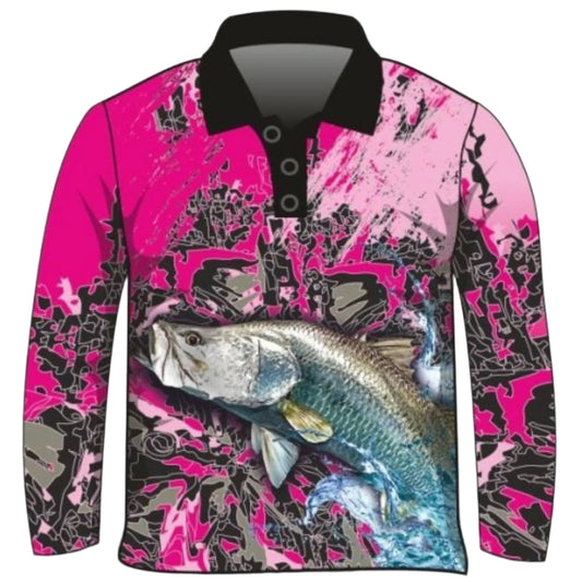 Fishing | Barramundi Pink Fishing Shirt ★Pre-Order★ Z and TEE barramundi black Complete the Set FISH FISH DESIGNS GIRL'S DESIGNS KIDS pink quick dry SUN SAFE UPF womens