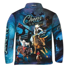 Western | Cheers to the Weekend Rodeo Fishing Shirt ★Pre-Order★ Z and TEE AUSSIE FLAG blue bull COUNTRY WESTERN DESIGNS cowboy Drinks horse MEN'S DESIGNS mens quick dry Ranch Rodeo SUN SAFE UPF