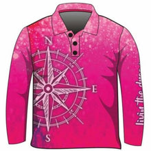 Compass | Pink Livin the Dream Fishing Shirt ★Pre-Order★ Z and TEE Compass GIRLS DESIGNS KIDS Living the Dream pink quick dry SUN SAFE UPF women's WOMEN'S DESIGNS
