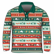 Christmas | Aussie BBQ Ugly Christmas Fishing Shirt ★Pre-Order★ Z and TEE Aussie BBQ CHRISTMAS Christmas design Christmas Gift dingo emu Festive green kangaroo koala Llama platypus quick dry red Santa Sleigh Snow flakes SUN SAFE Ugly Christmas sweater UPF
