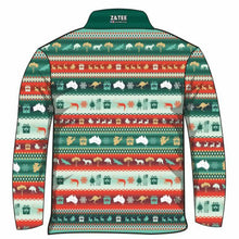 Christmas | Aussie BBQ Ugly Christmas Fishing Shirt ★Pre-Order★ Z and TEE Aussie BBQ CHRISTMAS Christmas design Christmas Gift dingo emu Festive green kangaroo koala Llama platypus quick dry red Santa Sleigh Snow flakes SUN SAFE Ugly Christmas sweater UPF