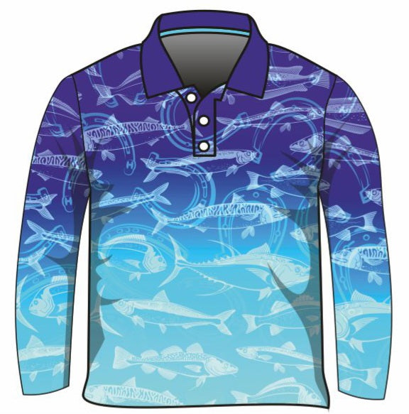 ★Pre-Order★ Fishing | Lucky Pattern Blue Fishing Shirt Long or Short Sleeve Z and TEE boy boys BOYS DESIGNS camping FISH FISH DESIGNS FISHING fishing shirt fishing shirts HER ALL KIDS KIDS ALL kids design KIDS DESIGNS Kids UV rated shirt LJM men MEN'S DESIGNS mens MEN’S DESIGNS PATTERN AND PLAIN DESIGNS Preorder quick dry spo-default spo-disabled sun sun safe sun shirt sun shirts SUN SMART sunsafe sunsmart swim shirt uv z&tee