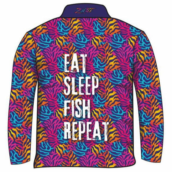★Pre-Order★ Fishing | Eat Sleep Fish Repeat Pink Fishing Shirt Long or Short Sleeve Z and TEE Children Fishing Children's Fishing FISH FISH DESIGNS FISHING fishing shirt fishing shirts girls Kid's Fishing Kid's Fishing Apparel Kid's Fishing Shirt KIDS KIDS ALL kids design KIDS DESIGNS Kids UV rated shirt LJM PATTERN AND PLAIN DESIGNS Preorder quick dry reef fish spo-default spo-disabled sun sun shirt sun shirts sunsafe swim shirt uv