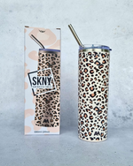SKNY Leopard Print Slim Vacuum Insulated Skinny Tumbler - 590ml (20oz) Z and TEE