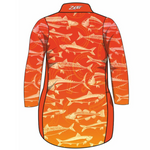 ★Pre-Order★ Fishing | Lucky Pattern Orange Fishing Dress Long or Short Sleeve Z and TEE competition FISH FISH DESIGNS FISHING fishing dress MATCHING matching dress PATTERN AND PLAIN DESIGNS PERSONALISED POCKETS Preorder reef reef fish