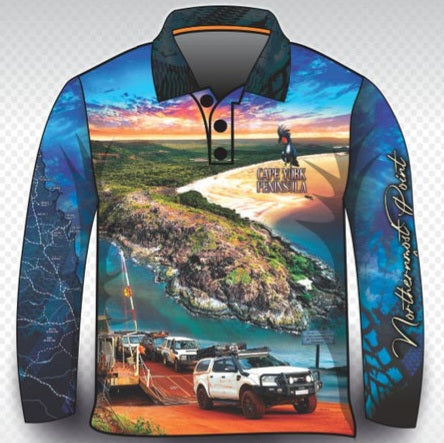 Most Northern Point Cape York Long Sleeve Shirt Z and TEE 4x4 Australiana camping cape cape york DAD FISHING HIM ALL In Stock LJM men mens quick dry spo-default spo-disabled sun sun shirt sun shirts sunsafe SWIMMING uv z&tee
