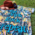 Eat Drink Rock Repeat Orange Long Sleeve Shirt Z and TEE big red bash concert DAD festival In Stock matching dress party quick dry red hot summer rock and rock spo-default spo-disabled sun sun shirt sun shirts sunsafe TROPICAL DESIGNS uv z&tee