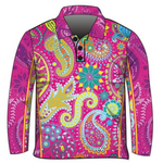 Paisley Rainbow Long Sleeve Sun Shirt Z and TEE country COUNTRY WESTERN DESIGNS FISHING Girls GIRLS DESIGNS HER ALL In Stock LJM outback pink quick dry spo-default spo-disabled sun sun shirt sun shirts sunsafe SWIMMING uv western Women Women's Fishing Women's Fishing Shirt womens z&tee