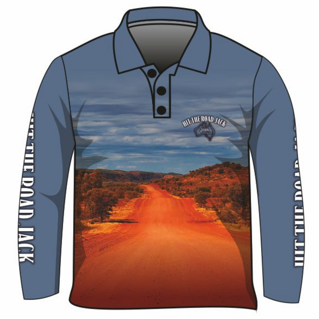Hit the Road Jack Adventure Mesh Long Sleeve Sun Shirt Z and TEE camping CAMPING AND CARAVAN DESIGNS camping shirt DAD HIM ALL In Stock LJM men MEN'S DESIGNS mens MEN’S DESIGNS quick dry spo-default spo-disabled STS sun sun shirt sun shirts sunsafe uv z&tee