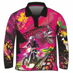 ★Pre-Order★ Motorbike Pink Shirt Long or Short Sleeve Z and TEE camping fishing GIRLS DESIGNS LJM Preorder quick dry spo-default spo-disabled sun sun shirt sun shirts sunsafe uv Women WOMEN'S DESIGNS Women's Fishing Women's Fishing Shirt womens xtreme