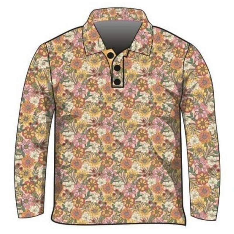 ★Pre-Order★ Vintage Daisy Duke Floral Shirt Long or Short Sleeve Z and TEE camping COUNTRY WESTERN DESIGNS cowgirl fishing Floral flower Flowers Girls LJM PATTERN AND PLAIN DESIGNS Preorder quick dry spo-default spo-disabled sun sun shirt sun shirts sunsafe uv western Women womens