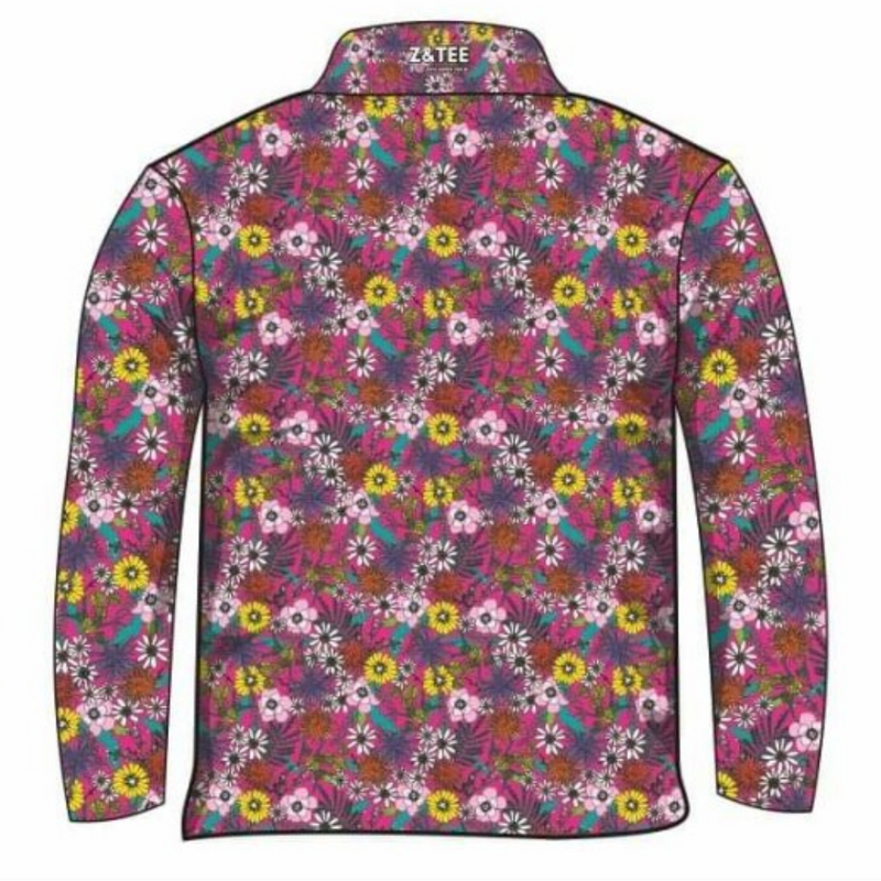★Pre-Order★ Vintage Wildflower Fuchsia and Gingham Teal Shirt Z and TEE camping COUNTRY WESTERN DESIGNS cowgirl fishing Floral flower Flowers Girls GIRLS DESIGNS LJM PATTERN AND PLAIN DESIGNS Preorder quick dry spo-default spo-disabled sun sun shirt sun shirts sunsafe uv western Women womens