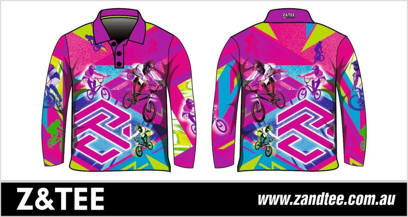 BMX Xtreme Pink Sun Shirt Long Sleeve Z and TEE boxingday BUY2SHIRTS camping Girls GIRLS DESIGNS HER ALL In Stock KIDS KIDS ALL kids design ladies lastchance LJM quick dry spo-default spo-disabled sun sun shirt sun shirts sunsafe SWIMMING uv womens xtreme z&tee