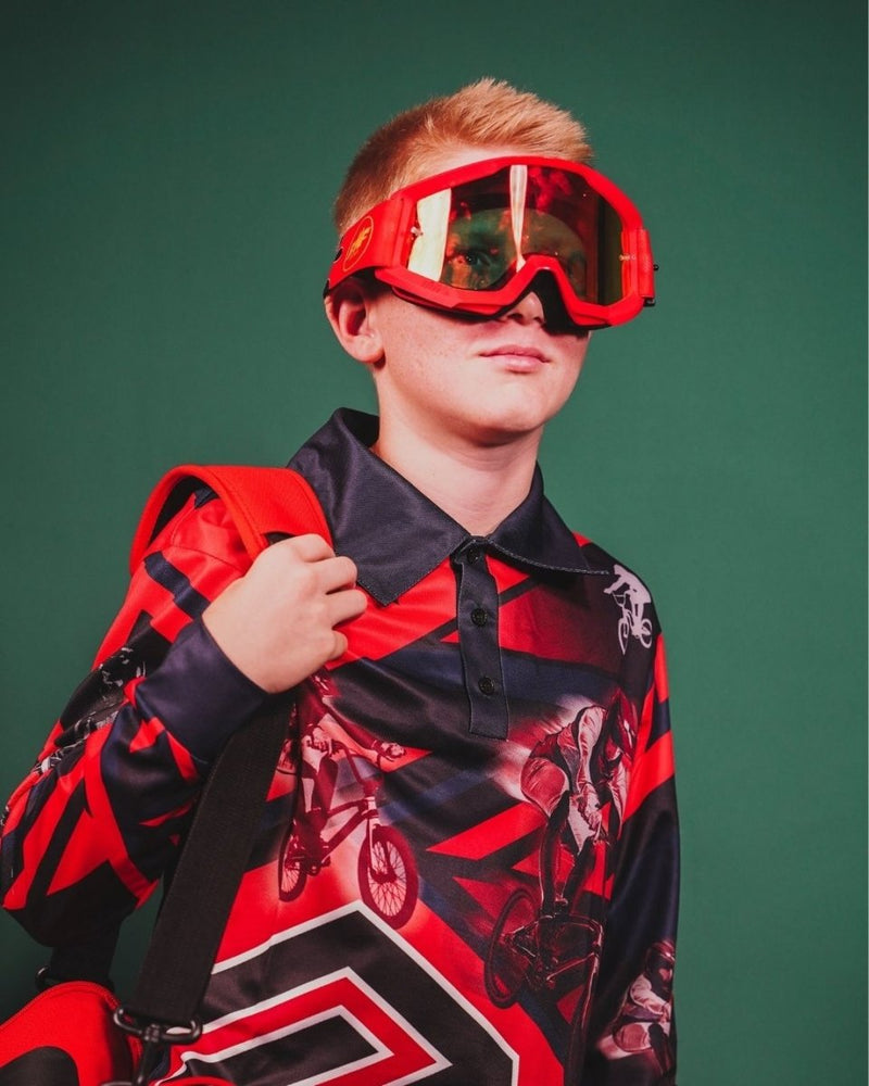 BMX Xtreme Red Sun Shirt Long Sleeve Z and TEE boxingday camping FISHING HIM ALL In Stock KIDS KIDS ALL kids design LJM market sts men mens quick dry spo-default spo-disabled STS sun sun shirt sun shirts sunsafe SWIMMING uv xtreme z&tee