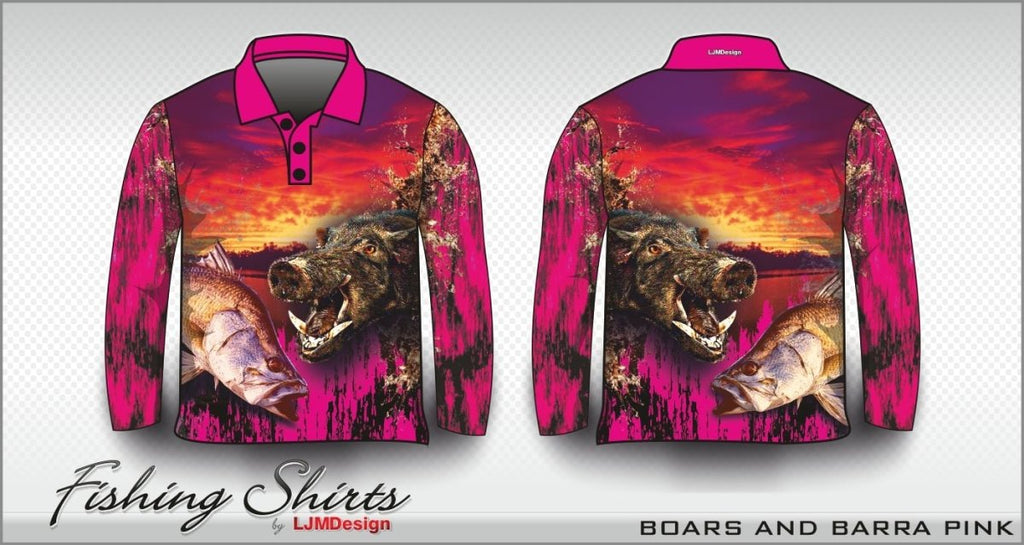 ☆Pre-Order☆ Hunting  Boars and Barra Shirt Long or Short Sleeve