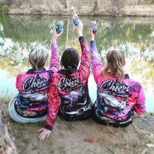 Fishing | Cheers to the Weekend Pink Fishing Shirt ★Pre-Order★ Z and TEE Drinks FISH DESIGNS Matching shorts palms quick dry SUN SAFE UPF WOMEN'S DESIGNS womens