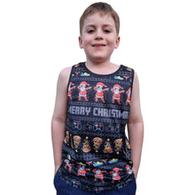 Christmas | Ugly Christmas Black Fishing Singlet ★Pre-Order★ Z and TEE BBQ black Christmas Christmas design Christmas Gift Father Christmas Festive gamer remote Matching Shirt Merry Christmas pizza quick dry SUN SAFE Ugly Christmas sweater UPF