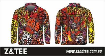 Knot Today | Red Kraken Fishing Shirt ★Pre-Order★ Z and TEE BOYS DESIGNS camping fishing kraken men MEN'S DESIGNS mens pirate Pirates Preorder quick dry spo-default spo-disabled sun sun shirt sun shirts sunsafe uv