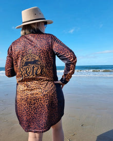 Leopard Print | Wild Side Lifestyle Fishing Dress ★Pre-Order★ Z and TEE Beach Dress black brown GIRL'S DESIGNS Leopard leopard print Matching Shirt Matching shorts POCKETS quick dry SUN SAFE UPF WOMEN'S DESIGNS z&tee