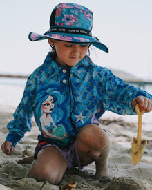 Kids | Mermaid Seas the Day Fishing Shirt ★Pre-Order★ Z and TEE camping fishing GIRL'S DESIGNS KIDS KIDS ALL kids design KIDS DESIGNS Kids UV rated shirt Preorder quick dry spo-default spo-disabled sun sun shirt sun shirts sunsafe uv