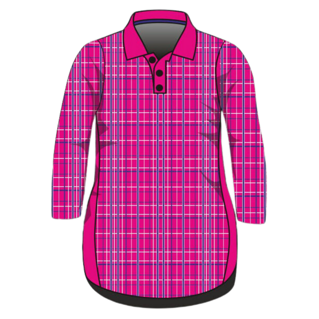★ Pre-Order ★ Pink Tartan Blue Stripe Lifestyle Dress - Long Or Short Sleeves Z and TEE girls WOMEN'S DESIGNS womens