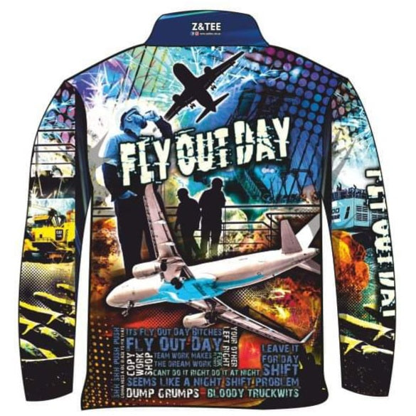Fly Out Day Shirt ★ Pre-Order ★ Z and TEE camping fishing LJM men mens MEN’S DESIGNS Preorder quick dry spo-default spo-disabled sun sun shirt sun shirts sunsafe uv