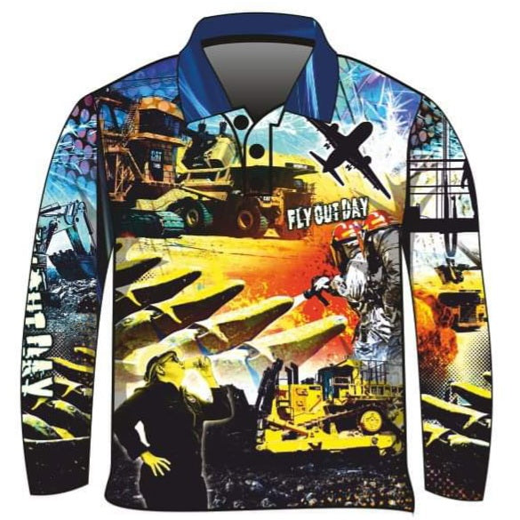 Fly Out Day Mining Long Sleeve Sun Shirt Z and TEE 2XL 3XL BUY2SHIRTS camping DAD FATHER'S DAY FIFO FISHING HIM ALL In Stock L lastchance LJM M men mens MEN’S DESIGNS MINE MINING quick dry S spo-default spo-disabled sun sun shirt sun shirts sunsafe SWIMMING uv XL XS