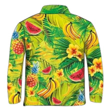 Tropical | Tropical Fruit Friday Fishing Shirt ★Pre-Order★ Z and TEE cruise Floral Fruit green pineapple quick dry SUN SAFE tropical UPF WOMEN'S DESIGNS womens yellow