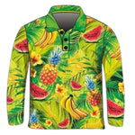 ★Pre-Order★ Tropical Fruit Friday Shirt Long or Short Sleeve Z and TEE camping fishing LJM Preorder quick dry spo-default spo-disabled sun sun shirt sun shirts sunsafe TROPICAL DESIGNS uv