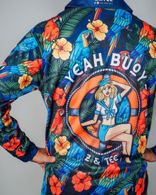 Tropical | Yeah Buoy Hawaiian Fishing Shirt Z and TEE australian birds Cruise Floral green Hawaiian In Stock matching dress Matching shorts MEN'S DESIGNS mens Navy quick dry SUN SAFE tropical UPF yeah buoy z&tee